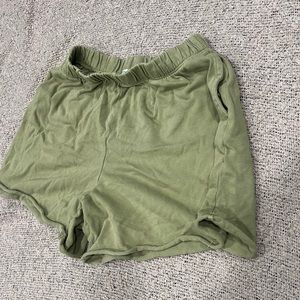 Loose Fit Aerie Sweat Shorts - Sage Green